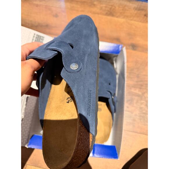 Birkenstock Boston Suede Navy Blue Clog Leather Size 43 main image 5